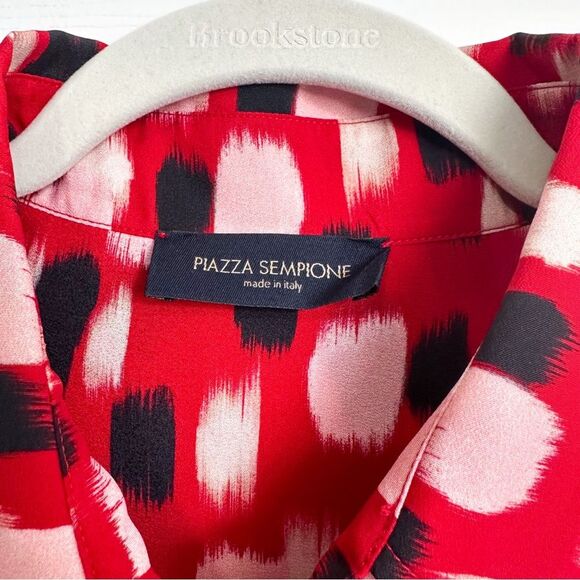 Piazza Sempione Made In Italy FR 46 (US 10) Paint Dash-Print Belted Shirt Dress - Picture 3 of 12